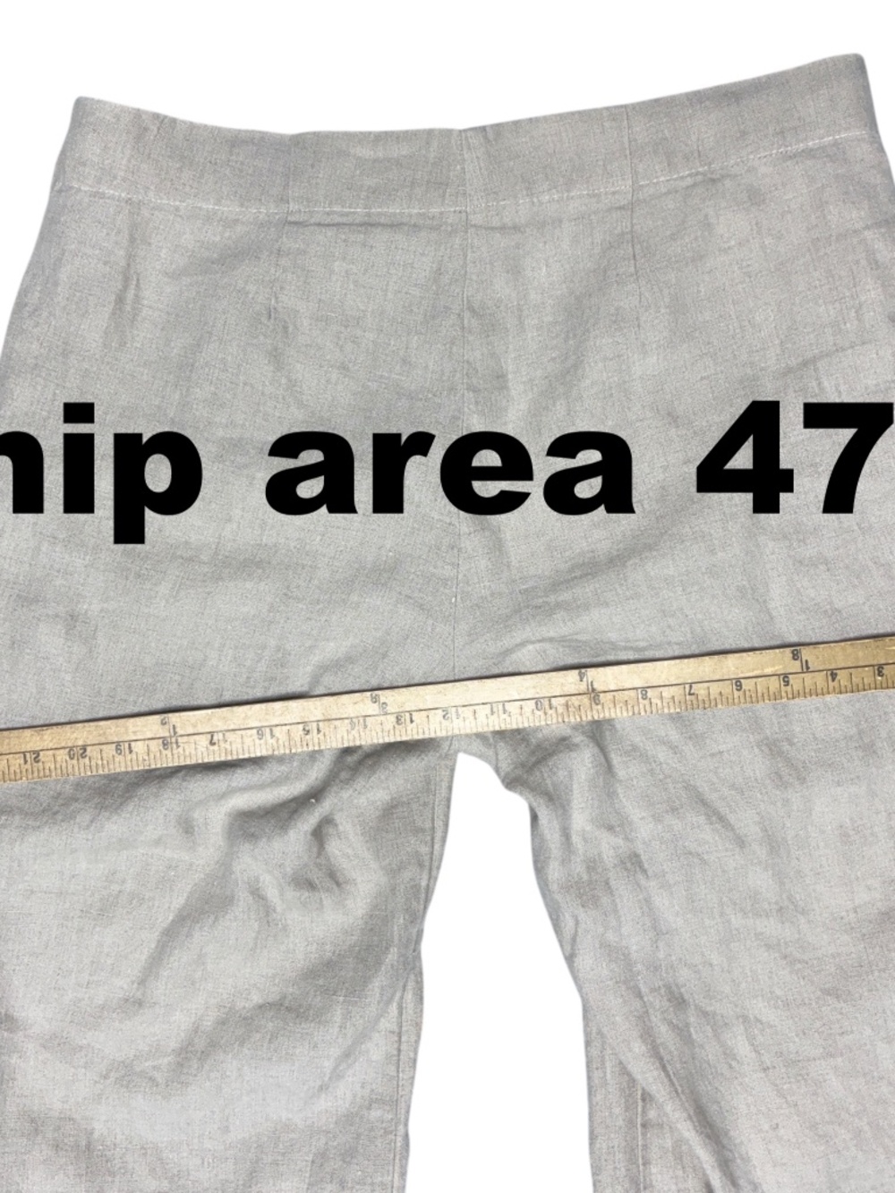 pants J JILL M beige 100% linen wide leg unlined pockets! capsule minimalist - Picture 7 of 13